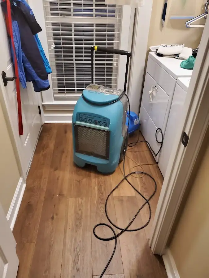Commercial dehumidifier deployed for Flood Damage Cleanup in Lake Forest Park