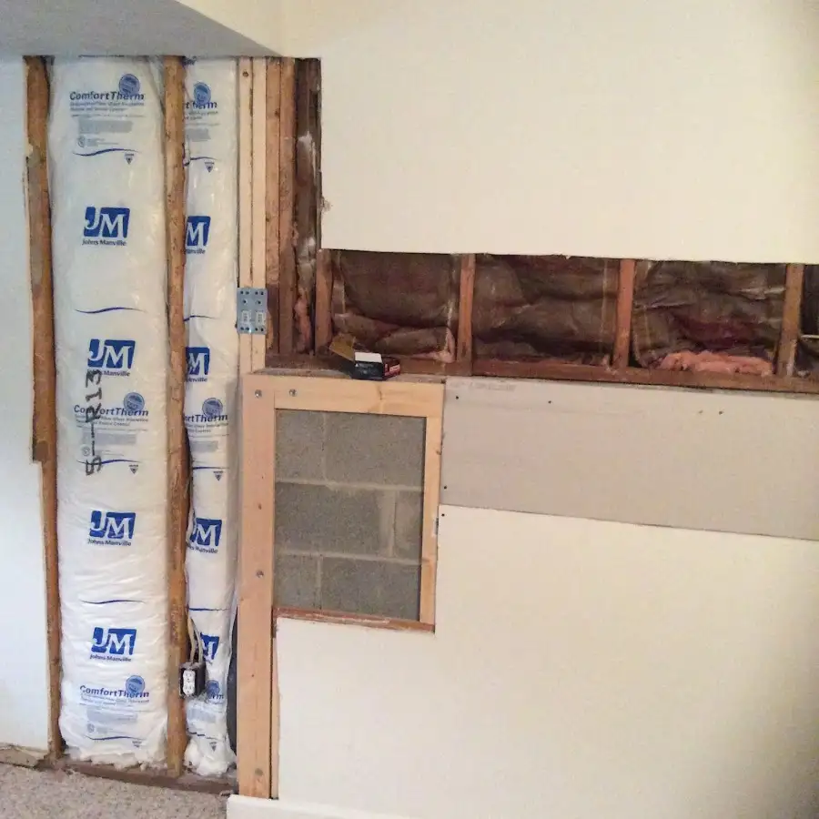 Wall insulation replacement during Basement Flood Cleanup in Lake Forest Park
